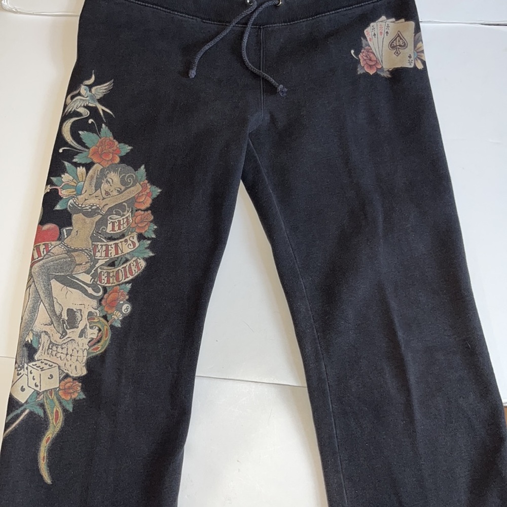 ♠️Lucky🍀Brand♠️🎱🎲Vintage Aces Wild Tattoo Sweatpants ♠️♥️ - Picture 5 of 16